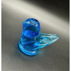Vintage Bluebird Of Happiness Figurine Ron Ray 1996 Art Glass Bird Handmade